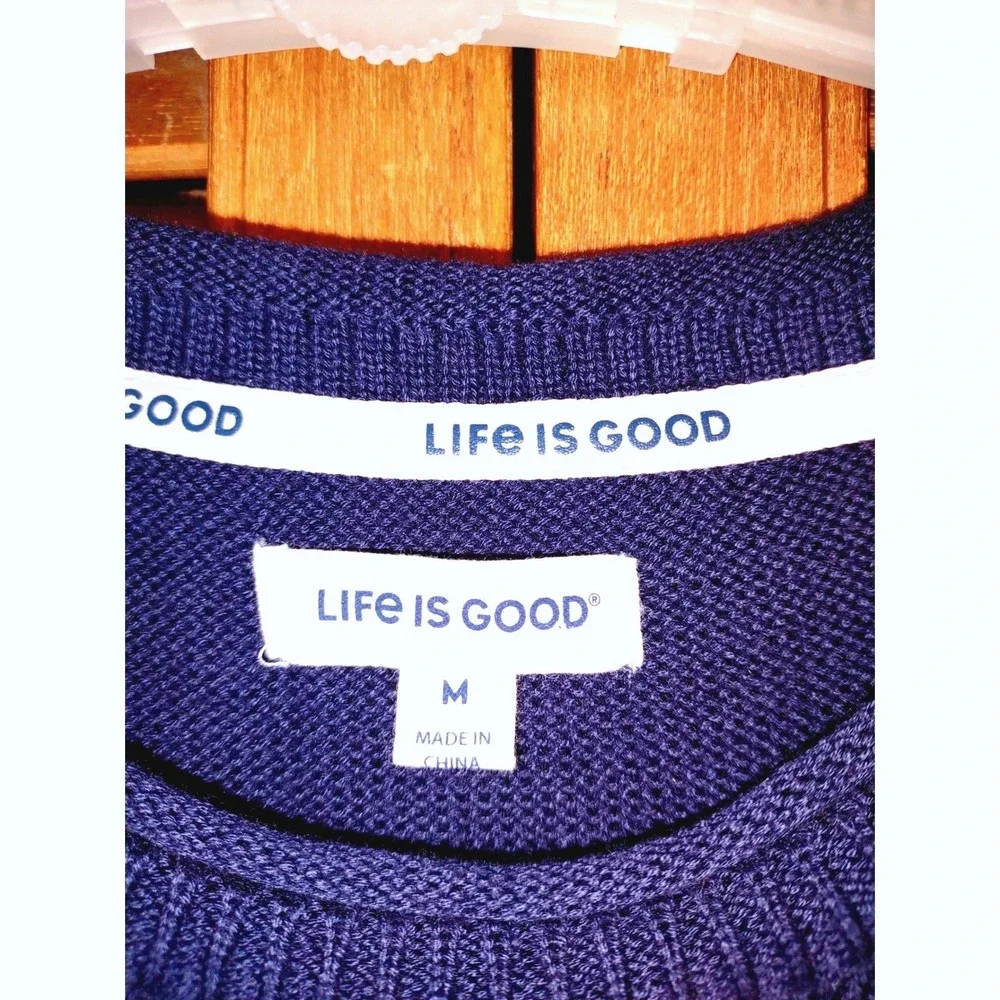 Life is Good Knit Sweater Lounge Set Navy Blue NEW Womens Medium Striped‎ Daisy